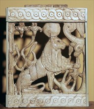 Phoenician ivory panel from a piece of furniture. Artist: Unknown