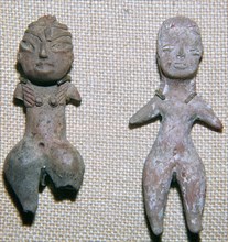 Mexican pottery figures from burial sites, c.9th century BC. Artist: Unknown