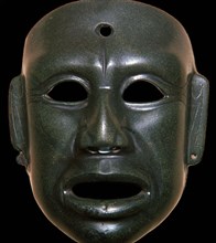 Mayan mask of polished stone. Artist: Unknown