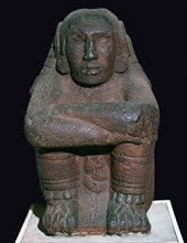 Mayan figurine of a seated god. Artist: Unknown