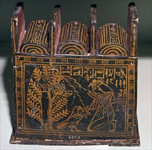 Egyptian painted shabti-box of Anhai. Artist: Unknown