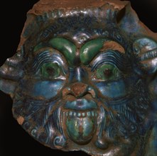 Egyptian faience head of Bes. Artist: Unknown