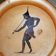 Greek painting of a Scythian archer blowing a trumpet, 6th century BC. Artist: Unknown