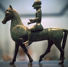 Greek bronze of a horseman. Artist: Unknown