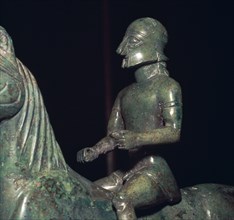 Detail of a Greek bronze of a horseman. Artist: Unknown