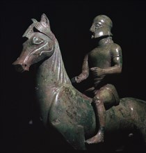 Detail of a Greek bronze of a horseman. Artist: Unknown