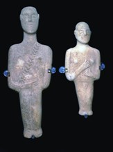 Cycladic figures, 25th century BC. Artist: Unknown