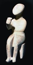 Cycladic male seated figure, 25th century BC. Artist: Unknown