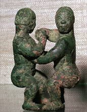 Bronze figures of two wrestlers, Eastern Zhou Dynasty, China, c5th-4th Century BC. Artist: Unknown