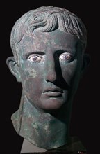 Bronze head of Augustus, Roman, from Meroë, Sudan, c27-c25 BC. Artist: Unknown