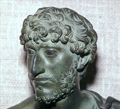 Roman bronze bust of a Roman man with inlaid eyes, 2nd century. Artist: Unknown