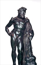 Roman bronze statuette of Hercules with his lion skin and club, 1st-2nd century BC. Artist: Unknown