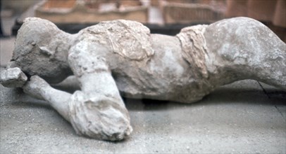 Cast of a young woman who died in the eruption of Vesuvius, 1st century. Artist: Unknown