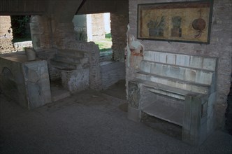 Interior of a food-shop in the Roman city of Ostia, 2nd century. Artist: Unknown