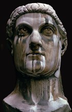 Stone head of a colossal statue of Constantine I, 3rd century. Artist: Unknown