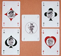 Jeep Pack of playing cards from Belgium, 1940s. Artist: Unknown