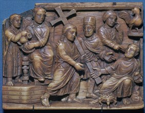 Byzantine ivory showing Pilate condemning Christ and the denial of St Peter, 5th century. Artist: Unknown