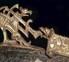 Detail of a viking neck-yoke for a pair of horses, 10th century. Artist: Unknown