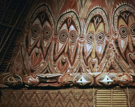 Painted gable-wall of a cult-house from New Guinea. Artist: Unknown