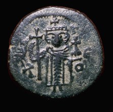 Bronze coin minted at Damascus, 7th century. Artist: Unknown