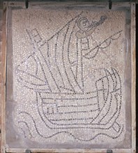 A mosaic showing a ship used in the 4th crusade, 13th century. Artist: Unknown