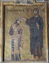 A mosaic of Christ crowning Roger II, 12th century. Artist: Unknown