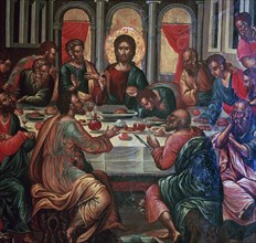 Ikon painting of the Last Supper Artist: Michel Damaskinos