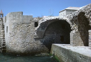 Sea walls near the  harbour of Acre.