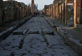 Street in the Roman town of Pompeii, 1st century. Creator: Unknown.