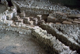 Hypocaust of the Roman Palace at Fishbourne, 3rd century. Artist: Unknown