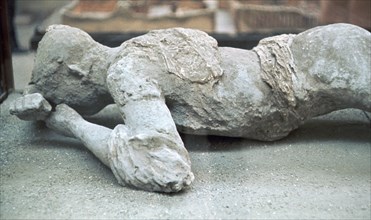 Cast of a victim of the eruption of Vesuvius, 1st century. Creator: Unknown.