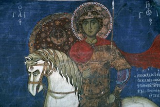 Wall painting of St George, 14th century. Artist: Unknown