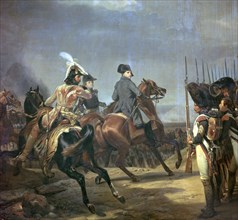 Painting of Napoleon at the battle of Jena, 19th century. Artist: Unknown