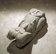 Carved stone figure from Margam Abbey, 12th century. Artist: Unknown
