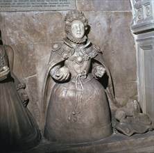 Alabaster statue of Queen Elizabeth I, 16th century. Artist: Unknown