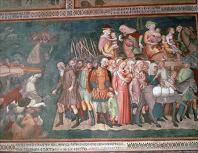 Fresco of the Israelites crossing the Red Sea, 14th century. Artist: Bartolo di Fredi