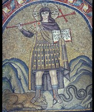 Mosaic of Christ dressed as a Roman soldier, 6th century. Artist: Unknown