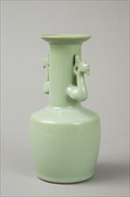 Celadon mallet vase with phoenix's head handles, 20th century. Artist: Suwa Sozan.