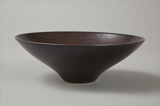 Conical Cizhou-type bowl with spotted iron-rust décor, 1980s. Artist: Unknown.
