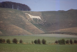 Cherhill White Horse (18th Century), Wiltshire, England, 20th century.  Artist: CM Dixon.