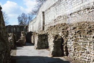 Roman and Medieval City Wall, York, 20th century. Artist: CM Dixon.