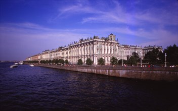 Winter Palace and River Neva, Leningrad, 20th century. Artist: CM Dixon.