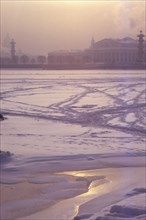 River Neva, towards Yassilievsky Island, Leningrad, 20th century. Artist: CM Dixon.