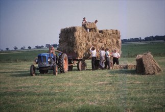 Loading bales of hay, England, c1960. Artist: CM Dixon.