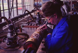Making printing roller, Sandersons, London, c1960s. Artist: Sandersons.