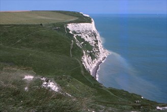 Langdon Bay and Cliffs, east of Dover Harbour, Dover, Kent, 20th century. Artist: CM Dixon.