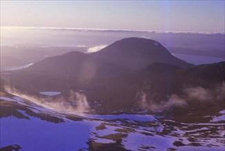 Sunset from slopes of An Teallach, Ross-Shire, Scotland in April, 20th century. Artist: CM Dixon.