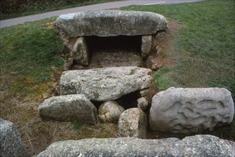 Neolithic tomb, Tregiffian Barrow, Penwith, Cornwall, 3rd Millennium BC, 20th century. Artist: Unknown.