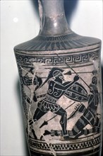 Greek Vase Painting, Hoplite Fighta Scythian, c6th century BC.