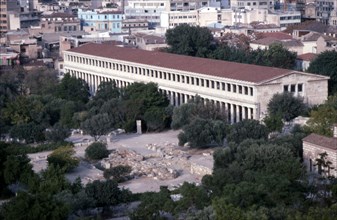 Stoa of Attalos, Athens built by Attalos II (153-138 BC), reconstructed 1953-1958, c20th century.  Artist: Unknown.